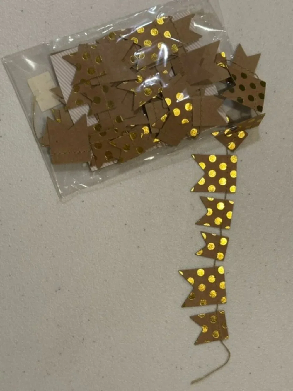 Mini Banner Kraft and Gold Dot-1 1/4